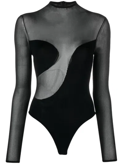 Nensi Dojaka Women's  Mesh-panelled Bodysuit In Black