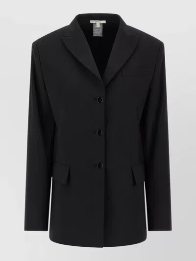Nensi Dojaka Tailored Blazer Featuring Belt And Lapel In Black