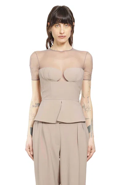 Nensi Dojaka Tailored Bustier Top In Neutral