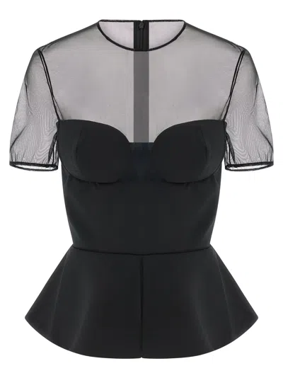 Nensi Dojaka 'tailored Bustier With Sheer Neckline' Top
