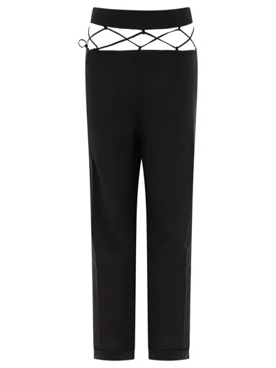 Nensi Dojaka Tailored Trousers With Laced Waistband In Black