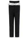 NENSI DOJAKA TAILORED  WITH LACED WAISTBAND TROUSERS BLACK