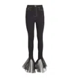 Nensi Dojaka Sheer Hem Tulle Jeans In Black
