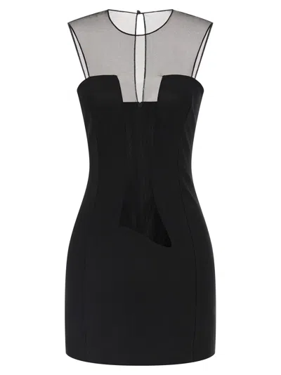 NENSI DOJAKA TULLE INSERT DRESS