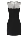 Nensi Dojaka Mesh Panel Sleeveless Fitted Silhouette Dress In Black