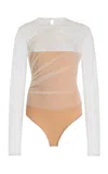 Nensi Dojaka Tulle-layered Bodysuit In White