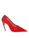 Nensi Dojaka Tulle Pumps In Rojo