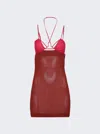 Nensi Dojaka Pink & Brown Sheer Minidress In Multi