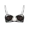 Nensi Dojaka Panelled Semi-sheer Bra In Multicolor