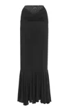 Nensi Dojaka V-waist Flared Midi Skirt In Black