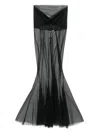 Nensi Dojaka V-waist Sheer Midi Skirt In Black - Black