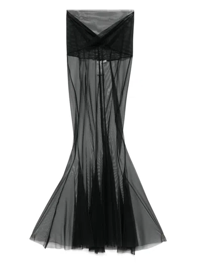 NENSI DOJAKA SEMI-TRANSPARENTER MIDIROCK MIT V-TAILLE