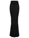 Nensi Dojaka V-waist Flared Jersey Maxi Skirt In Black