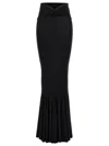 Nensi Dojaka V-waist Flared Jersey Maxi Skirt In Black