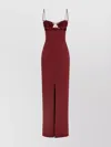 Nensi Dojaka Womens Burgundy V-wire Bra Woven Maxi Dress In Burgundy
