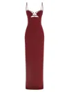 Nensi Dojaka Womens Burgundy V-wire Bra Woven Maxi Dress In Red