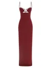Nensi Dojaka Womens Burgundy V-wire Bra Woven Maxi Dress In Red