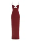 Nensi Dojaka Womens Burgundy V-wire Bra Woven Maxi Dress In Brown