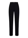 Nensi Dojaka Black Stretch Virgin Wool Cigarette Trousers In Black