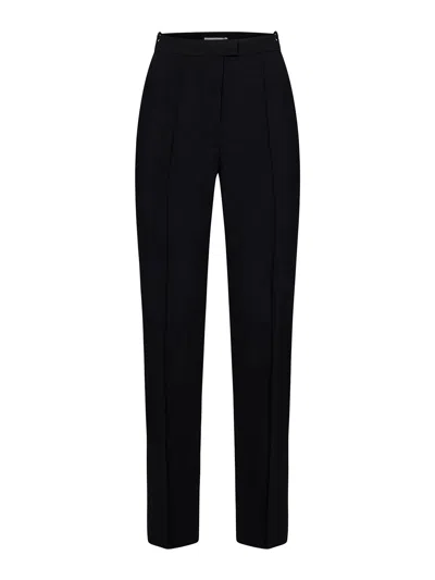 Nensi Dojaka Black Stretch Virgin Wool Cigarette Trousers