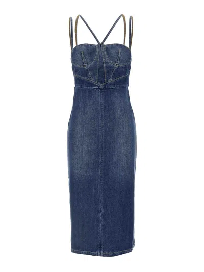 Nensi Dojaka Denim Dress In Blue