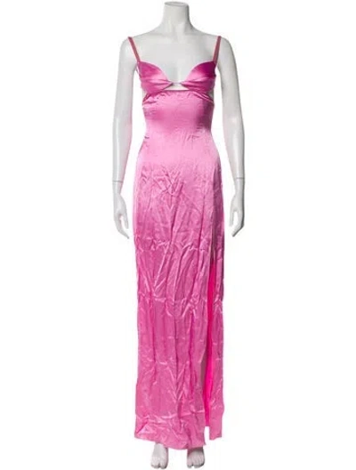 Pre-owned Nensi Dojaka V-neck Long Dress In Pink