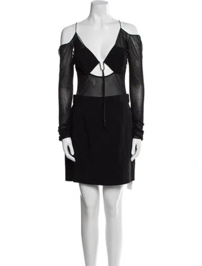 Pre-owned Nensi Dojaka V-neck Mini Dress W/ Tags In Black