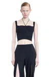 Nensi Dojaka Halter Strap Cropped Top With Structured Cups In Black