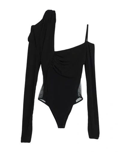 Nensi Dojaka Woman Bodysuit Black Size M Cupro, Elastane, Polyamide, Viscose
