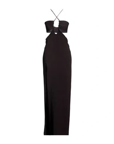 Nensi Dojaka Woman Maxi Dress Chocolate Brown Size M Viscose, Elastane