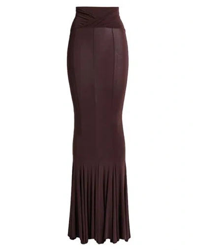 Nensi Dojaka Woman Maxi Skirt Chocolate Brown Size Xs Viscose, Elastane
