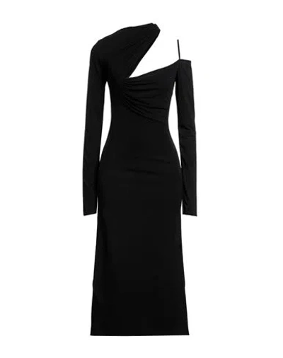 Nensi Dojaka Woman Midi Dress Black Size L Viscose, Polyamide, Elastane