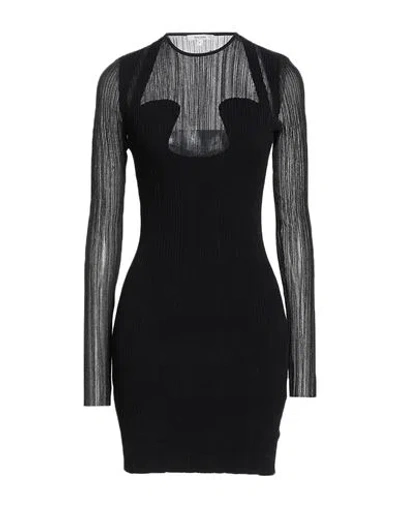 Nensi Dojaka Woman Mini Dress Black Size L Viscose, Polyester, Nylon, Polyamide