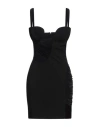 NENSI DOJAKA NENSI DOJAKA WOMAN MINI DRESS BLACK SIZE M VISCOSE, POLYESTER, ELASTANE