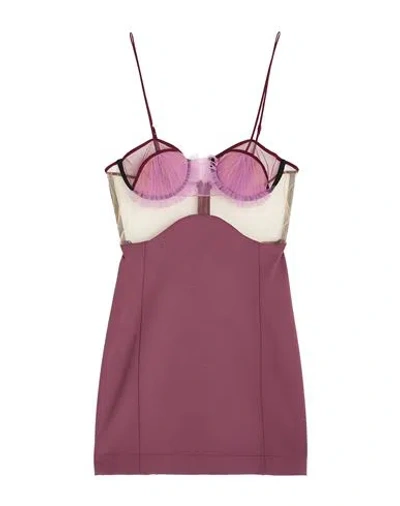 NENSI DOJAKA NENSI DOJAKA WOMAN MINI DRESS GARNET SIZE S VISCOSE, POLYAMIDE, ELASTANE