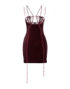 Nensi Dojaka Woman Mini Dress Garnet Size Xs Polyamide, Cotton, Elastane, Silk In Red