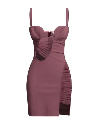 Nensi Dojaka Woman Mini Dress Pastel Pink Size M Viscose, Polyester, Elastane In Purple