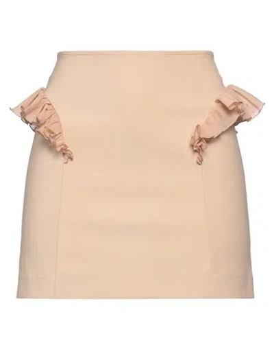 Nensi Dojaka Woman Mini Skirt Beige Size M Viscose, Polyester, Elastane, Silk