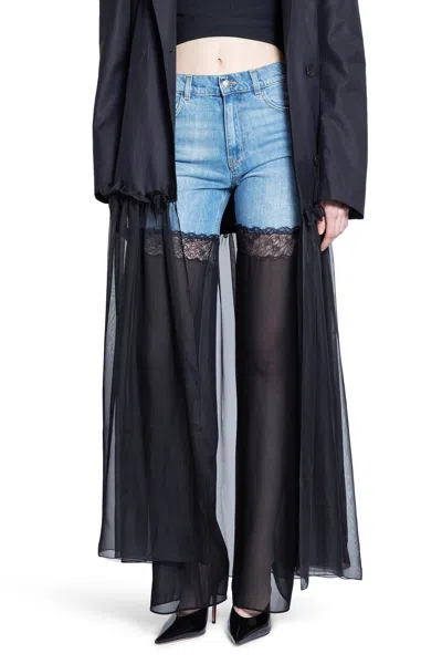 NENSI DOJAKA HYBRID JEANS WITH SHEER LEG