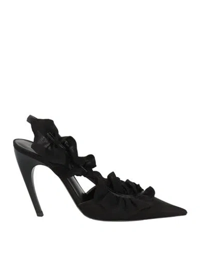 NENSI DOJAKA NENSI DOJAKA WOMAN PUMPS BLACK SIZE 8 TEXTILE FIBERS