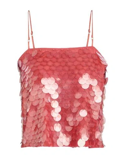 Nensi Dojaka Woman Top Rust Size S Polyamide, Lycra In Pink