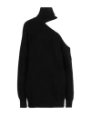 Nensi Dojaka Turtleneck Cold-shoulder Jumper In Black