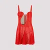 Nensi Dojaka Godet Mini Dress With Asymmetrical Panel Detail In Red