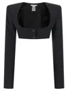 Nensi Dojaka Cleo Blazer Cropped Square Neck Jacket In Multi