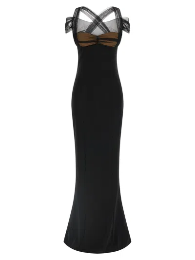 Nensi Dojaka Women's Draped Padded Cup Maxi Dress In Black