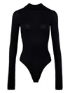 Nensi Dojaka High Neck Bodysuit With Back Tie In Navy Blue