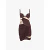 Nensi Dojaka Draped Minidress In Puce / Chestnut