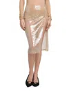 Nensi Dojaka Sequin-embellished Midi Skirt In Beige