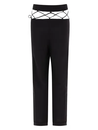 Nensi Dojaka Women's Tailored Trousers With Laced Waistband In Black