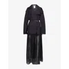 Nensi Dojaka Womens Black Hybrid Notch-lapels Cotton-blend Trench Coat In Black